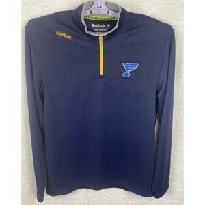 St.Louis Blues Reebok‎ Center Ice Collection 1/4 Zip Pullover Size M NHL Hockey